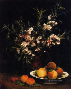 印象派の花 Painting - 静物画 バルシミーヌ 桃とアプリコット 花の画家 アンリ・ファンタン・ラトゥール